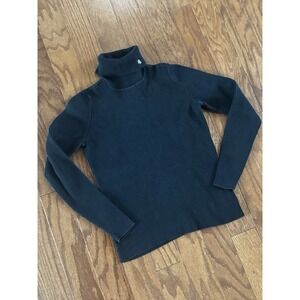 Lauren Ralph Lauren Womens Sz S Petite Turtleneck Sweater Black Fitted